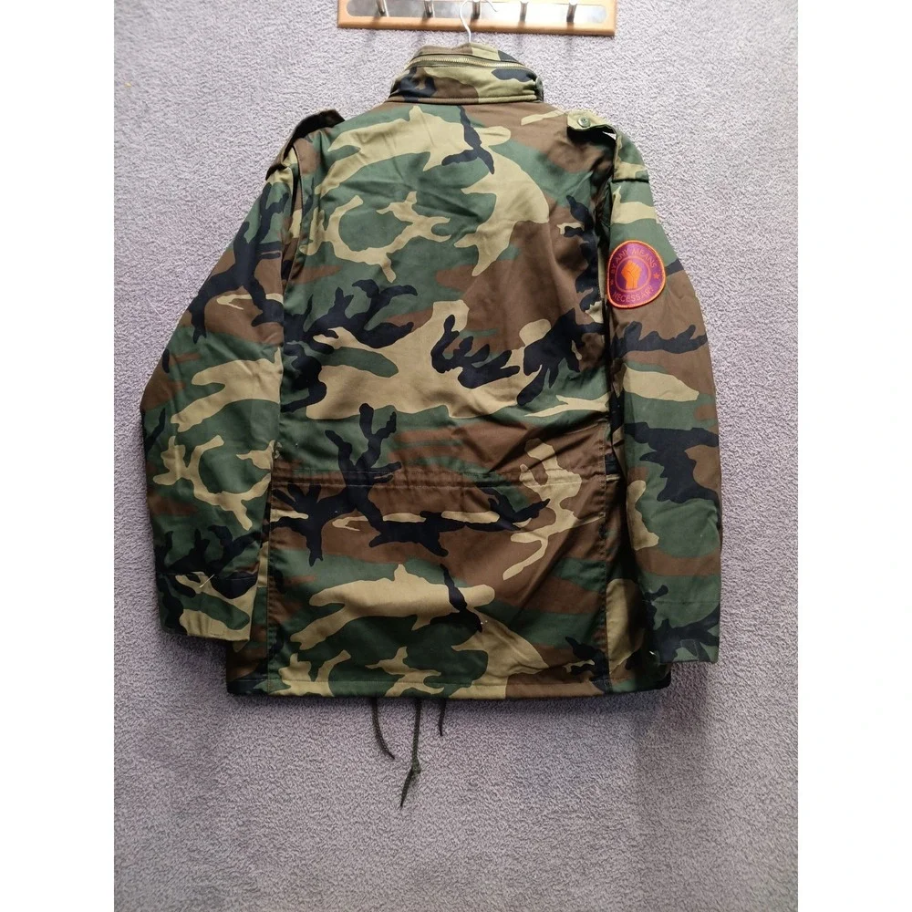 Rothco M-65 Woodland Camo Field Jacket Medium Regular Lined Custom‎ Patches